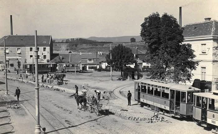 Tramvajsko okretište na Črnomercu 1928. godine
